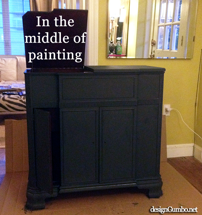 Vintage Stereo Cabinet - Chalk Paint applied